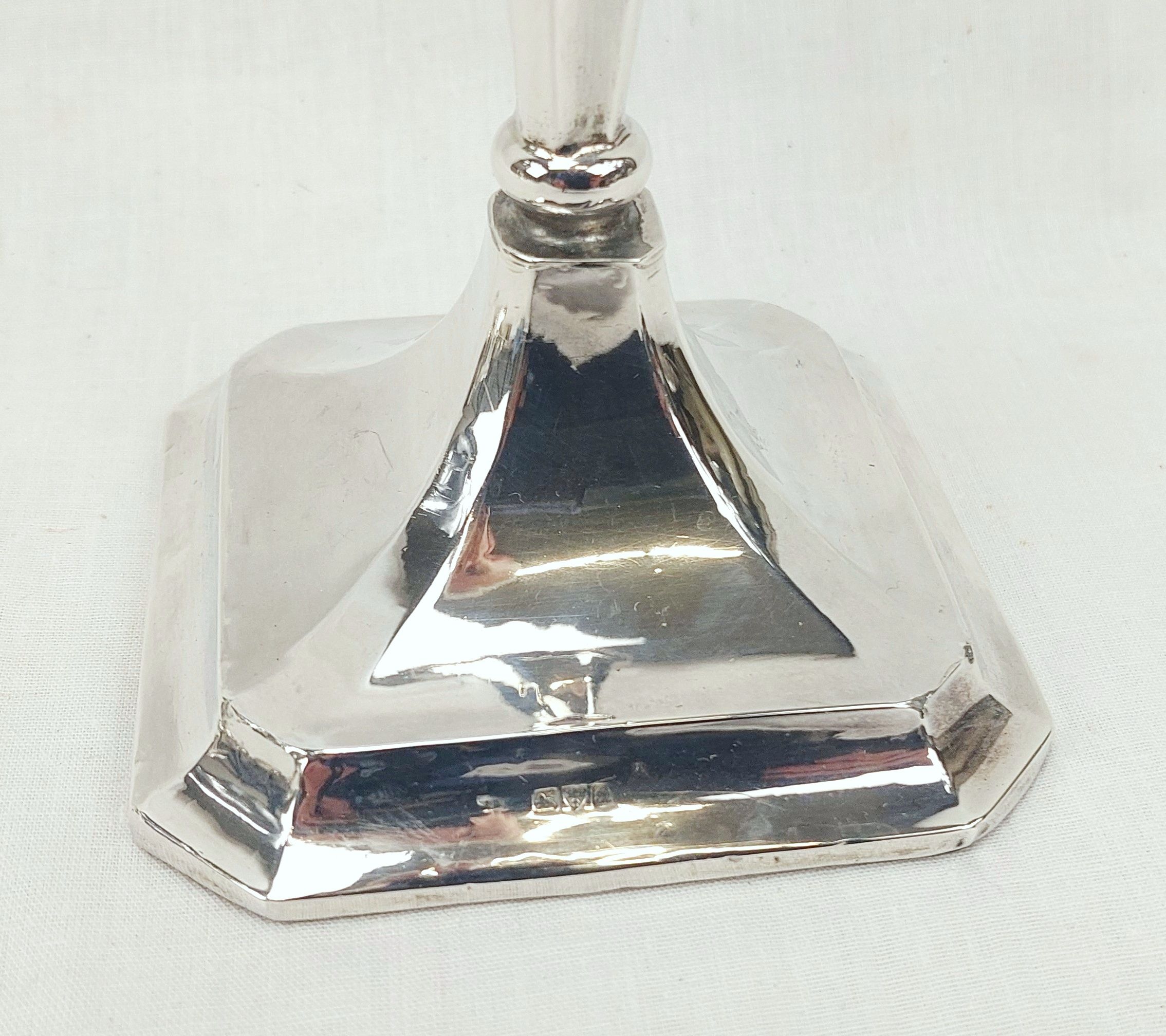 Tall Chester 1917 George V Sterling Silver Candlestick - Image 7