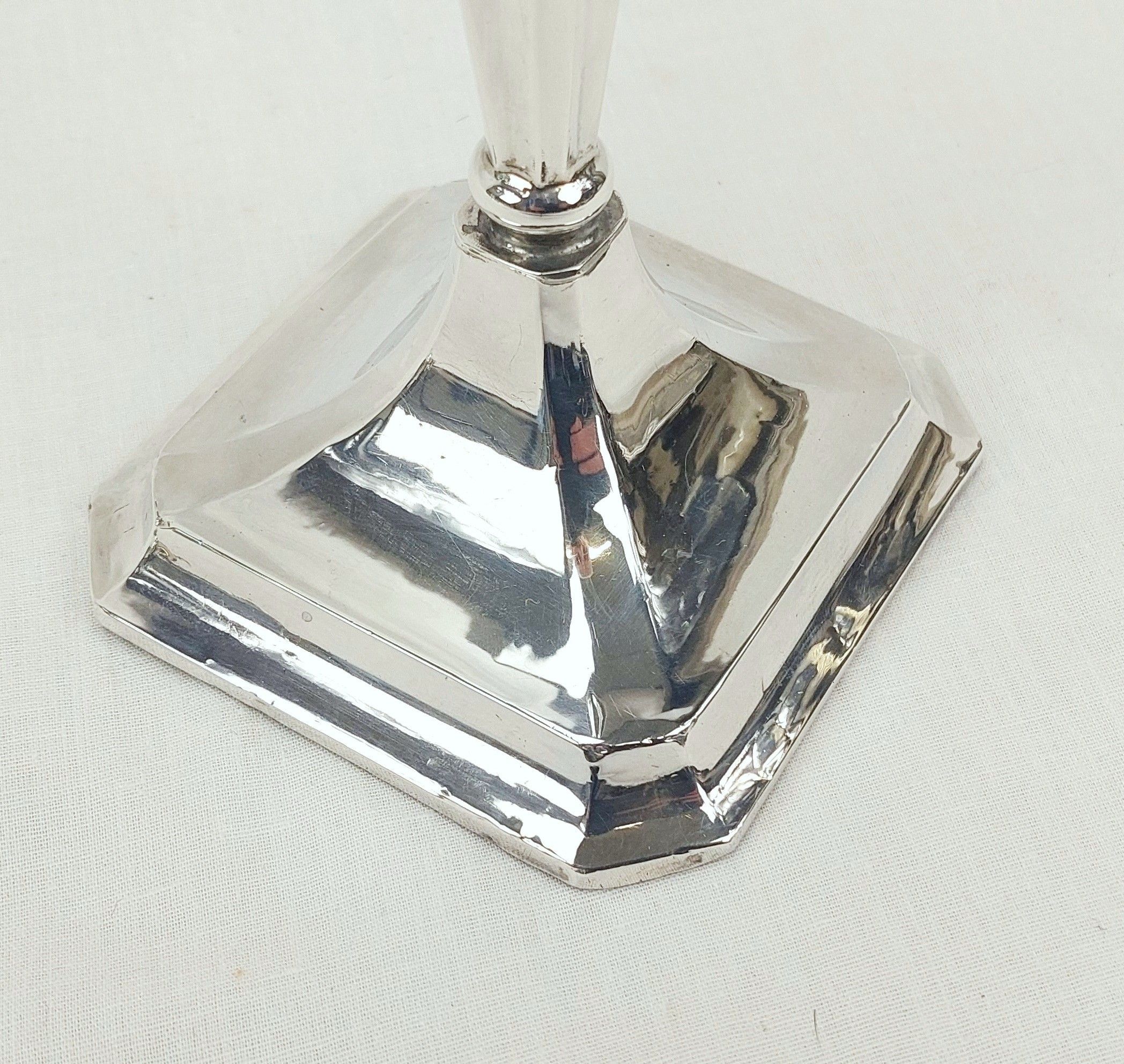 Tall Chester 1917 George V Sterling Silver Candlestick - Image 8
