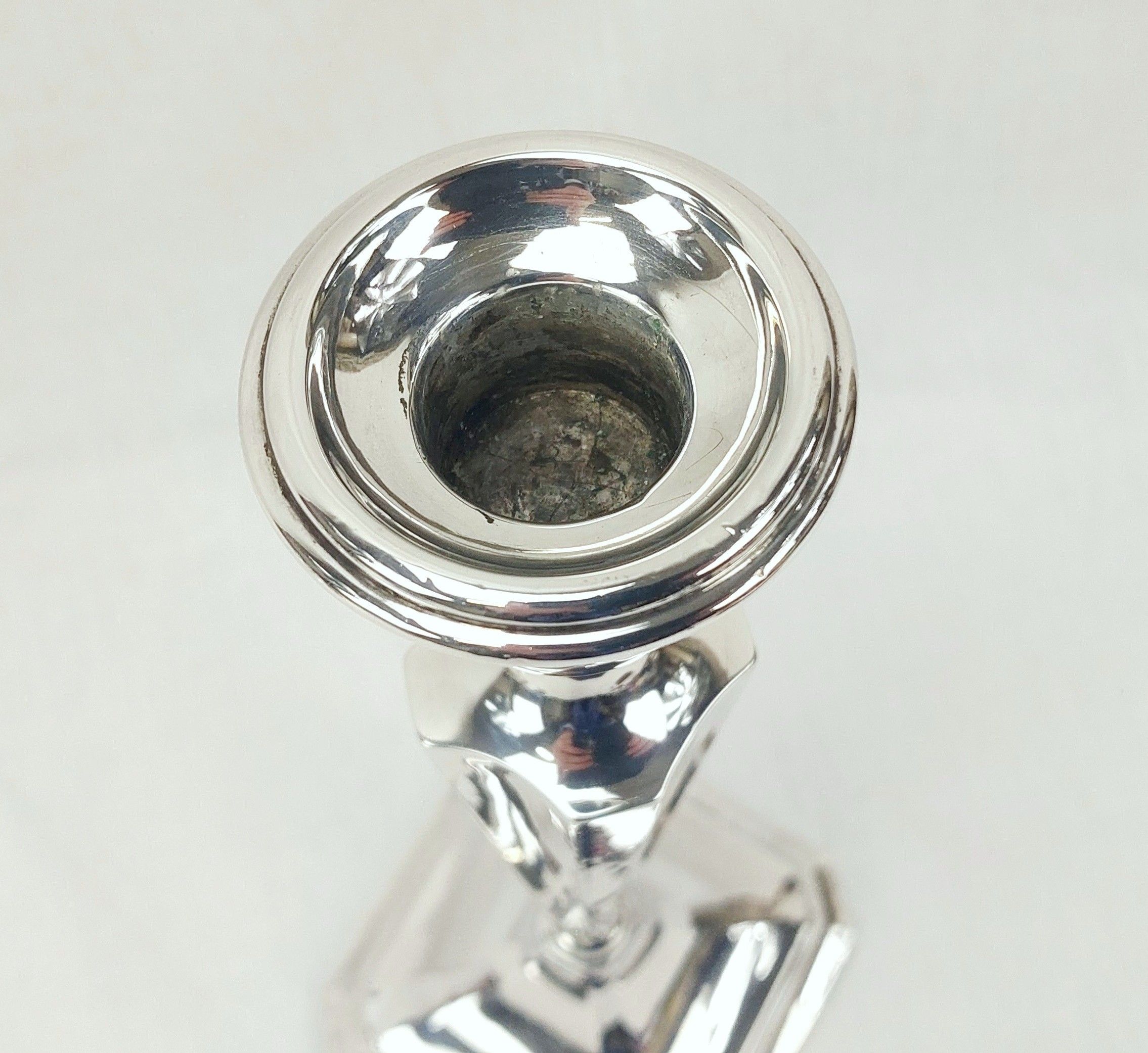Tall Chester 1917 George V Sterling Silver Candlestick - Image 4