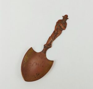 USA Early 20thC Gilt Bronze Missoula Montana Struck It At Last Souvenir Shovel