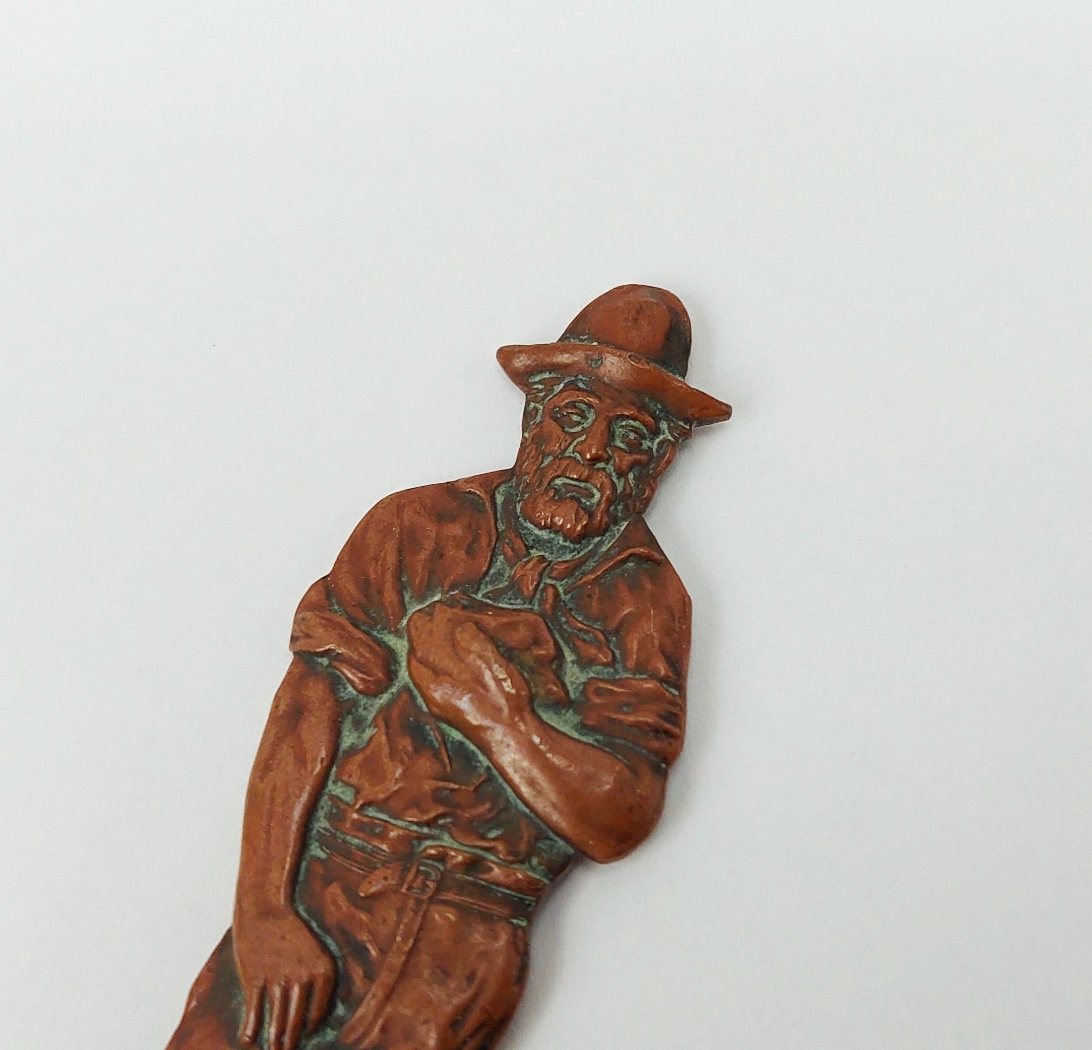 USA Early 20thC Gilt Bronze Missoula Montana Struck It At Last Souvenir Shovel - Image 7