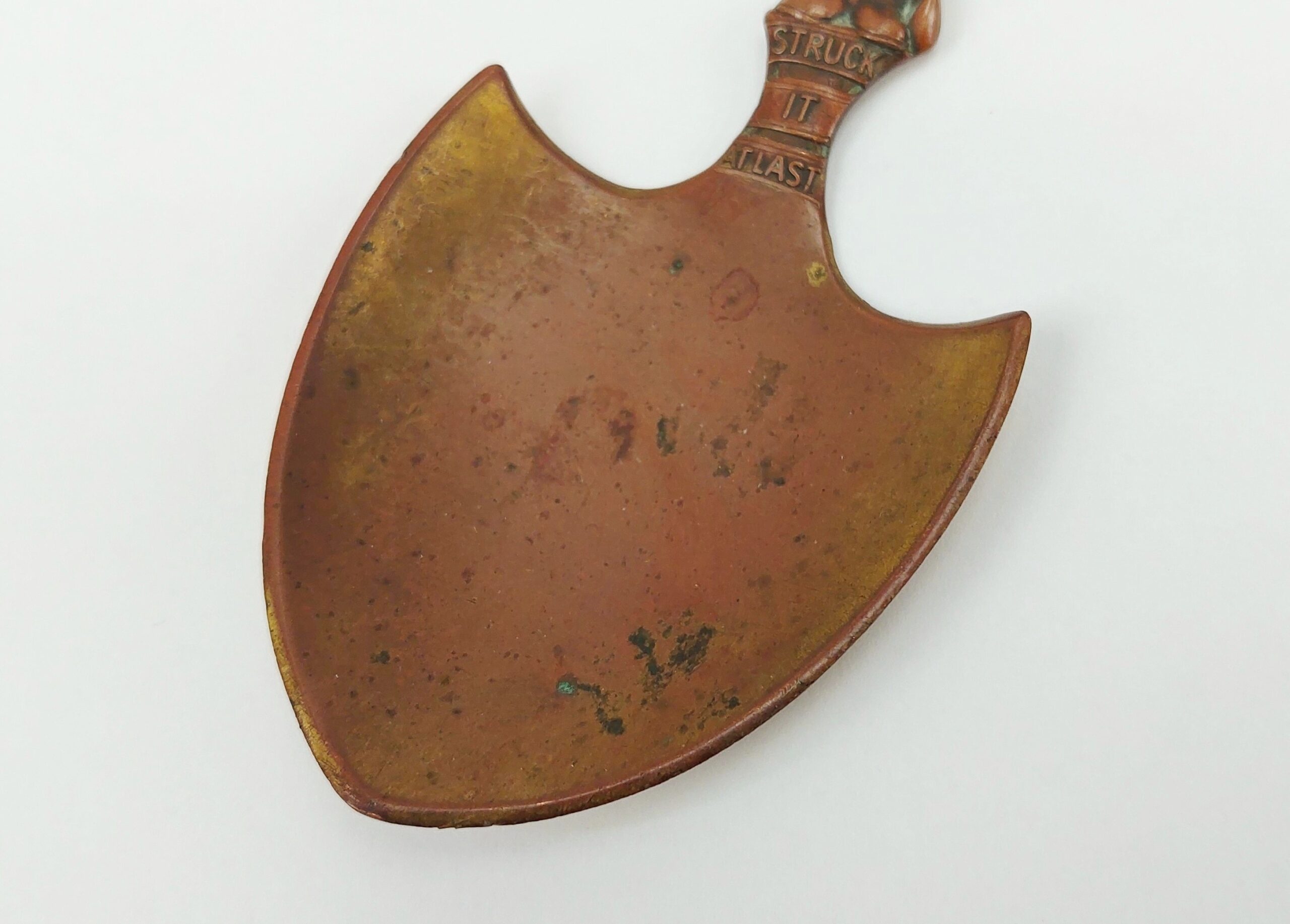 USA Early 20thC Gilt Bronze Missoula Montana Struck It At Last Souvenir Shovel - Image 5