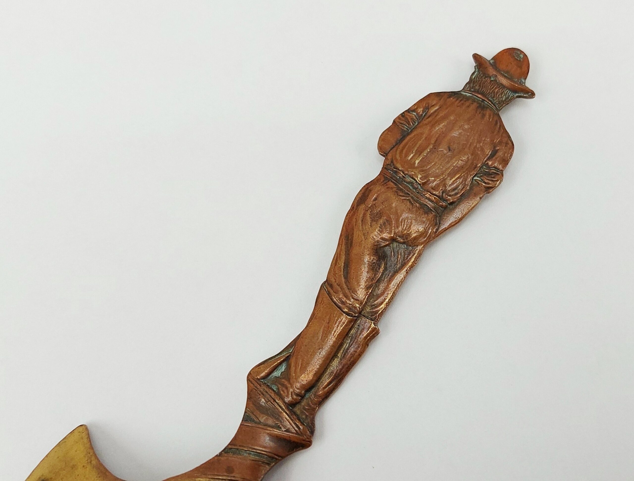 USA Early 20thC Gilt Bronze Missoula Montana Struck It At Last Souvenir Shovel - Image 3
