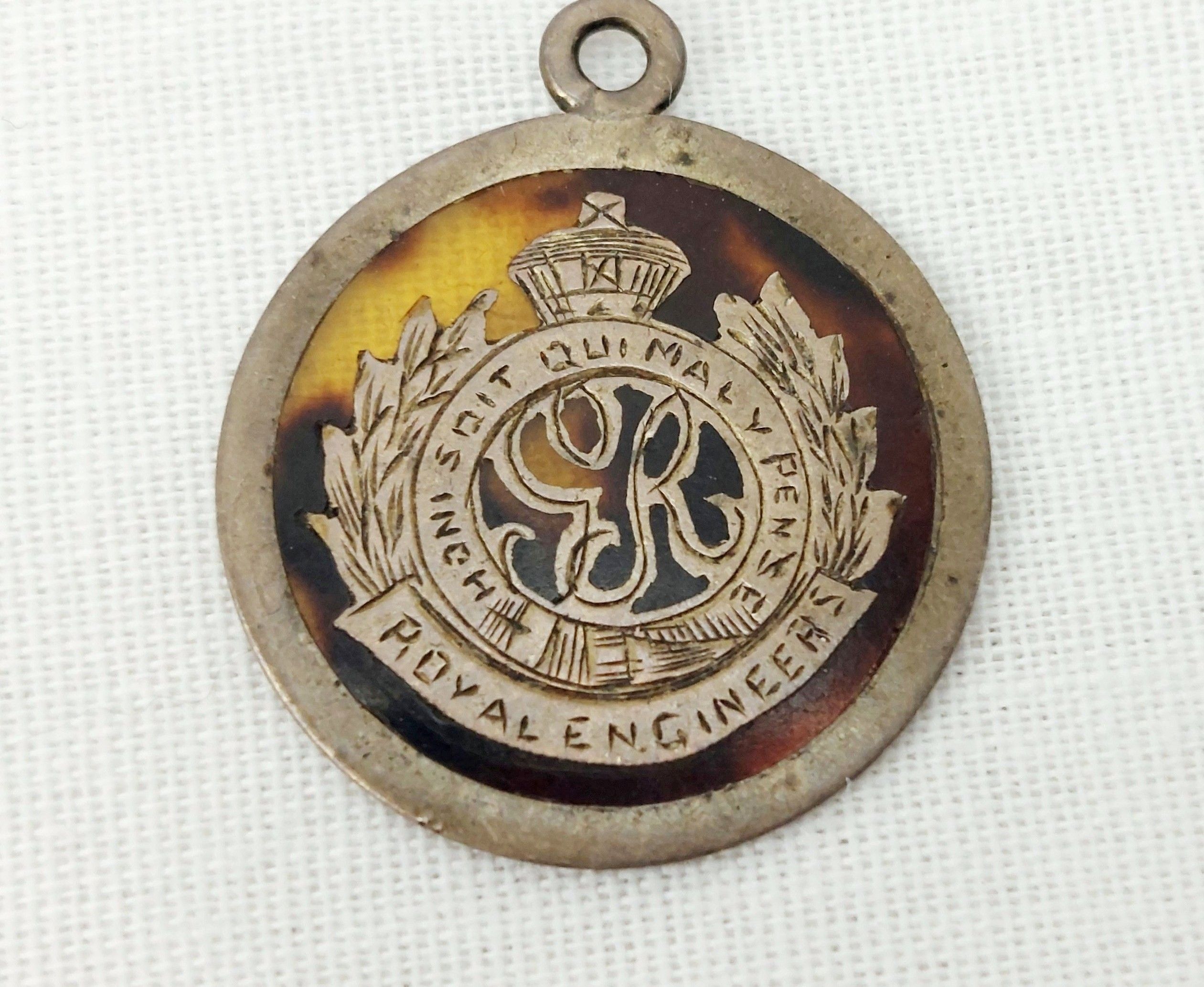 WW1 Silver Royal Engineers Sweetheart Fob - Image 2