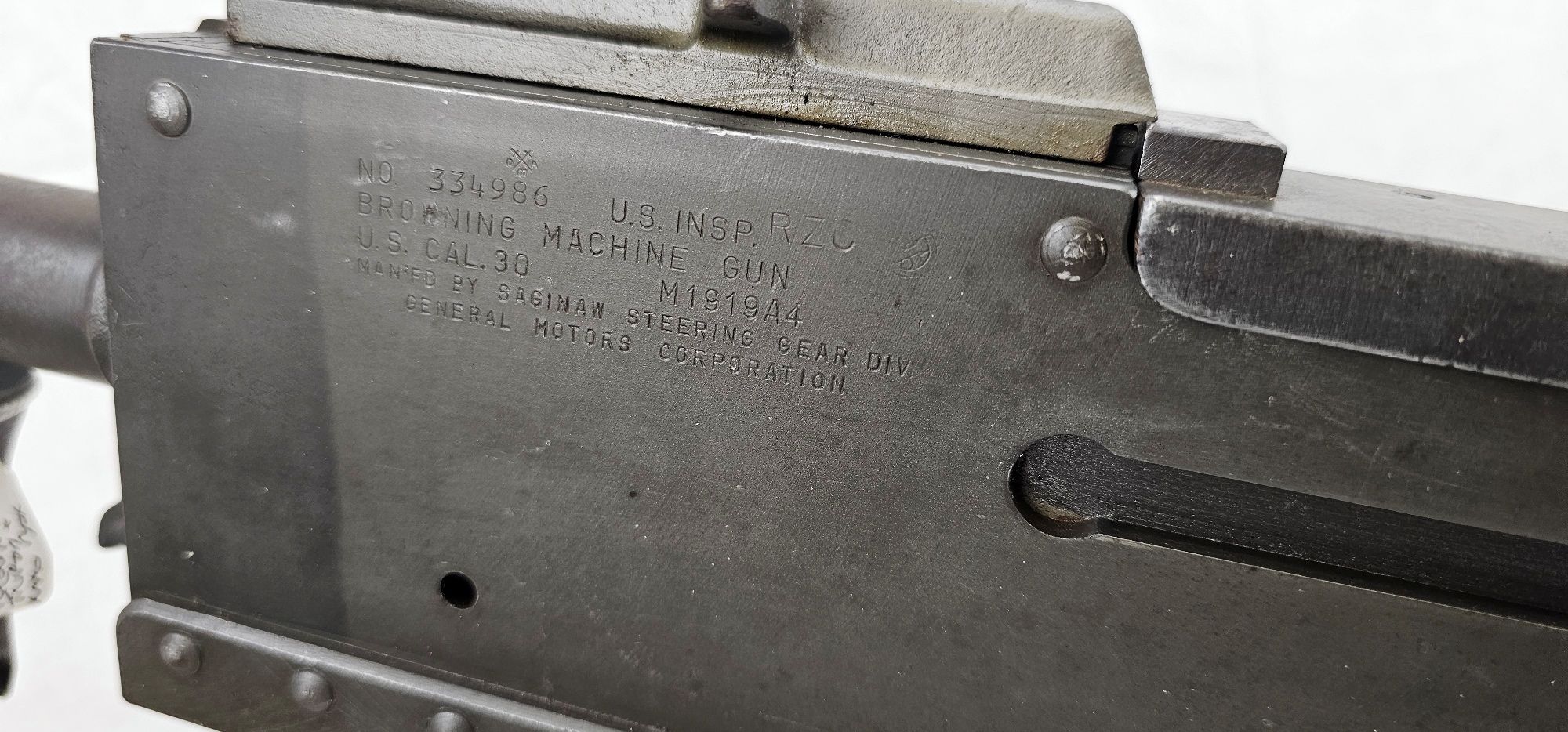 WW2 American US Browning .30 Cal Machine gun Model 1919 A4, Ammo Box and Tripod - Deactivated - Image 8
