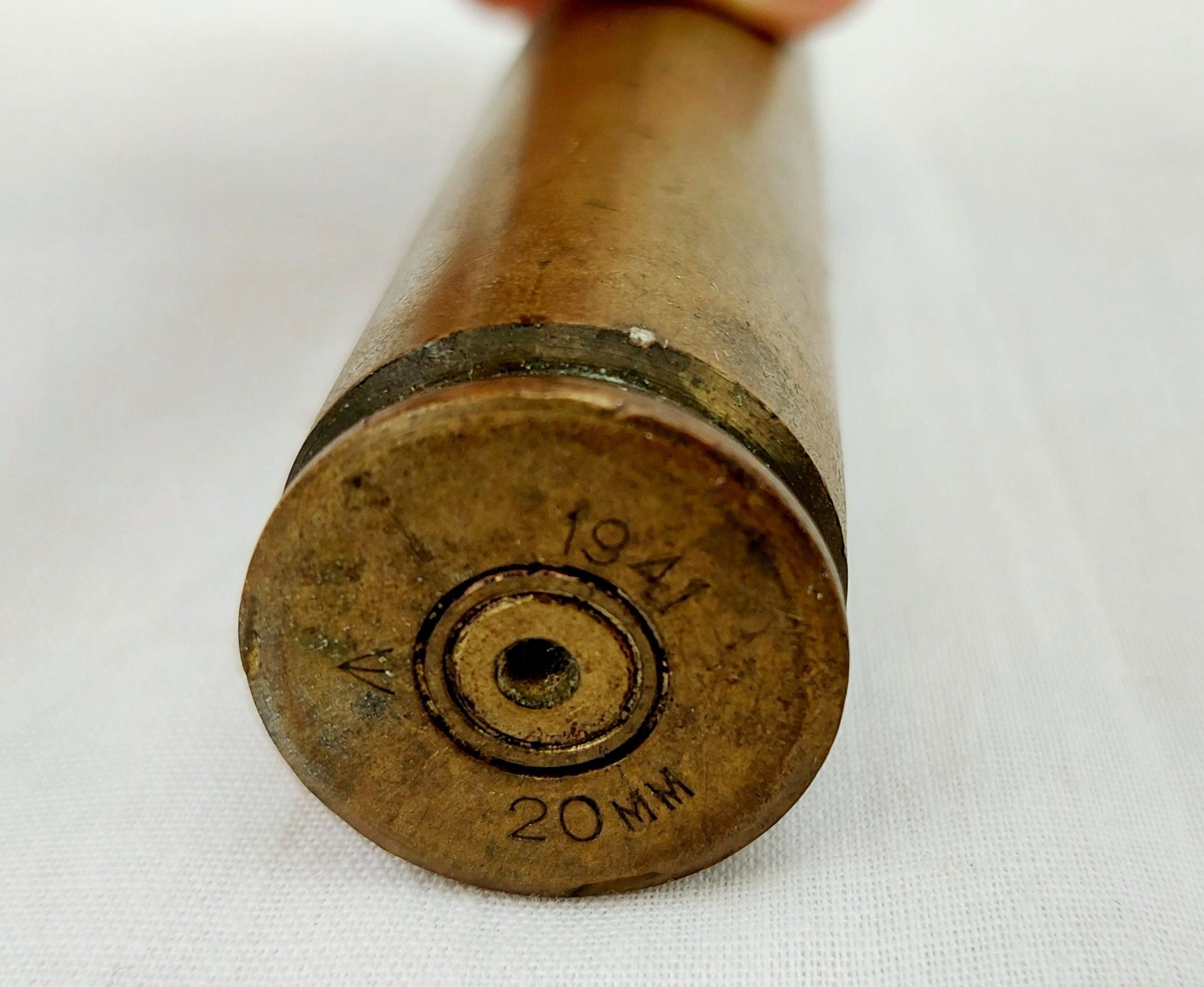 WW2 British 20mm 1941 Cannon Shell Case - Image 2