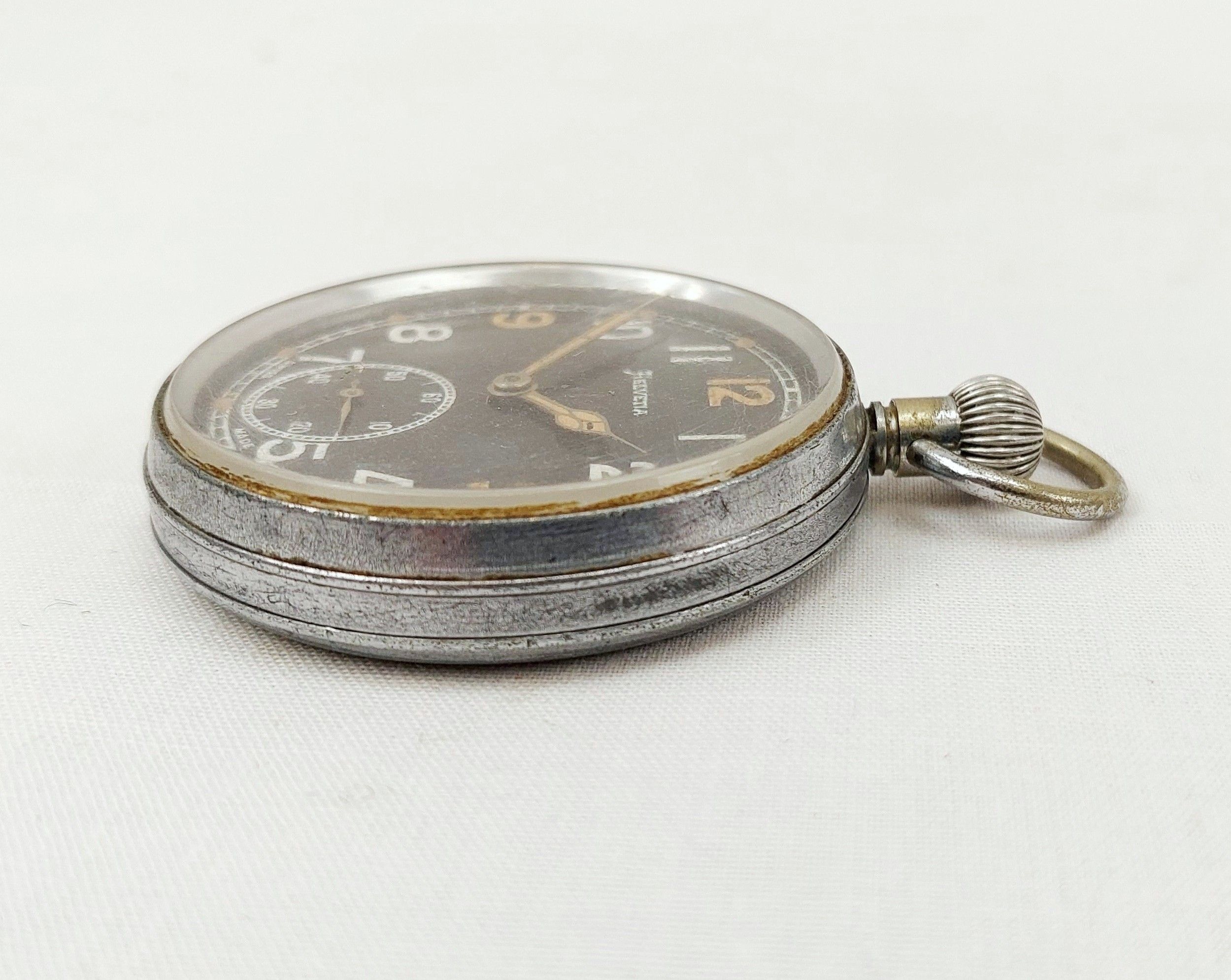 cWW2 Helvetica Military Pocket Watch - Image 6