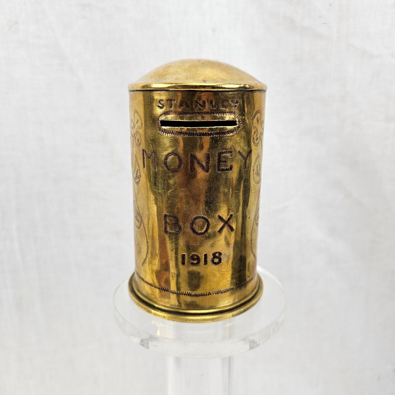 WW1 Dated 1917 British 6 Pounder Trench Art Money Box