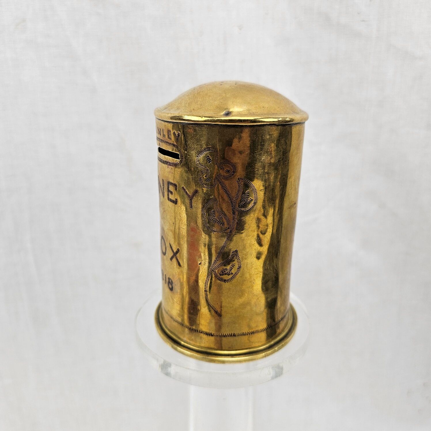 WW1 Dated 1917 British 6 Pounder Trench Art Money Box - Image 3