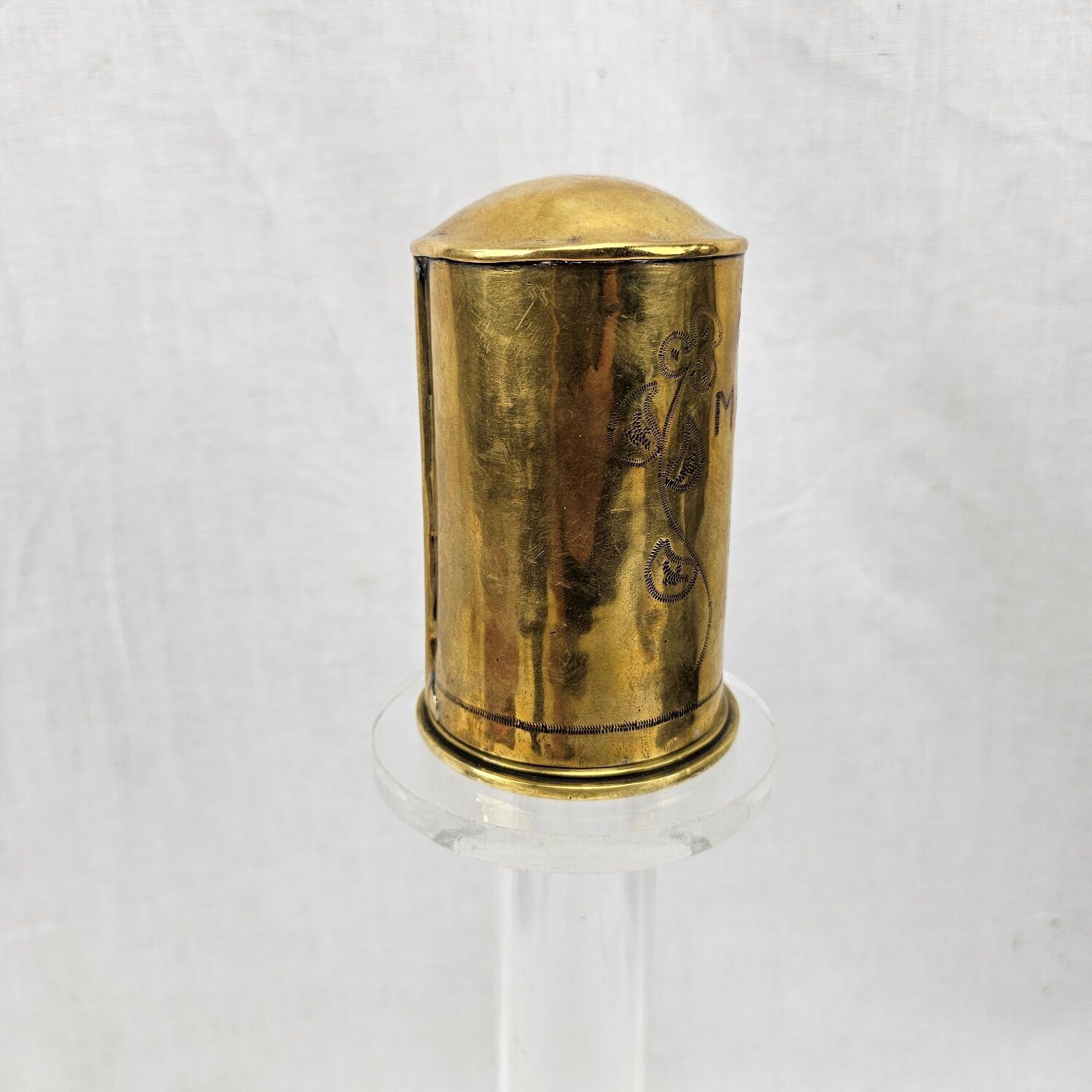 WW1 Dated 1917 British 6 Pounder Trench Art Money Box - Image 5