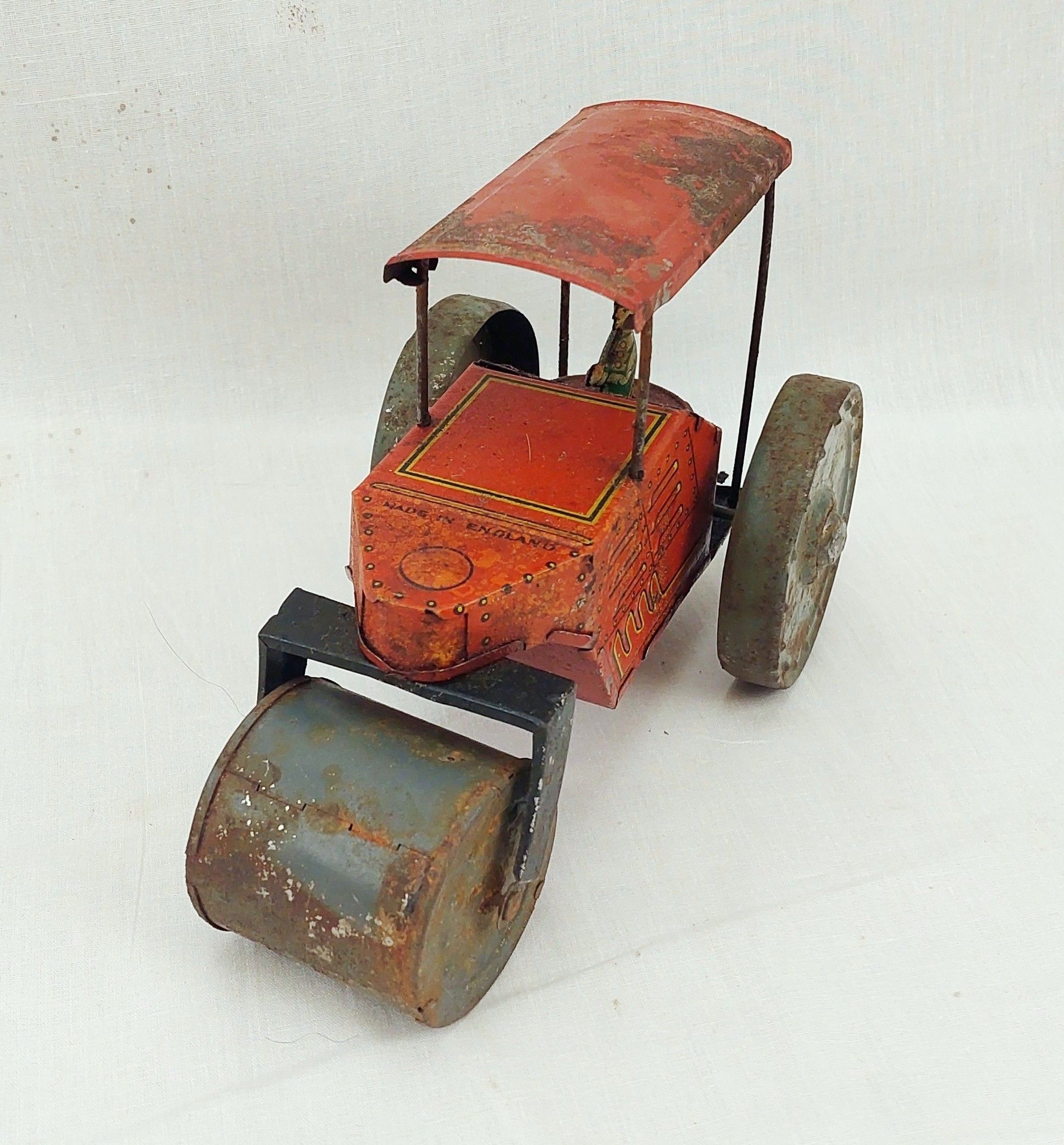 1930s English Clockwork Tinplate Steam Roller - Image 4