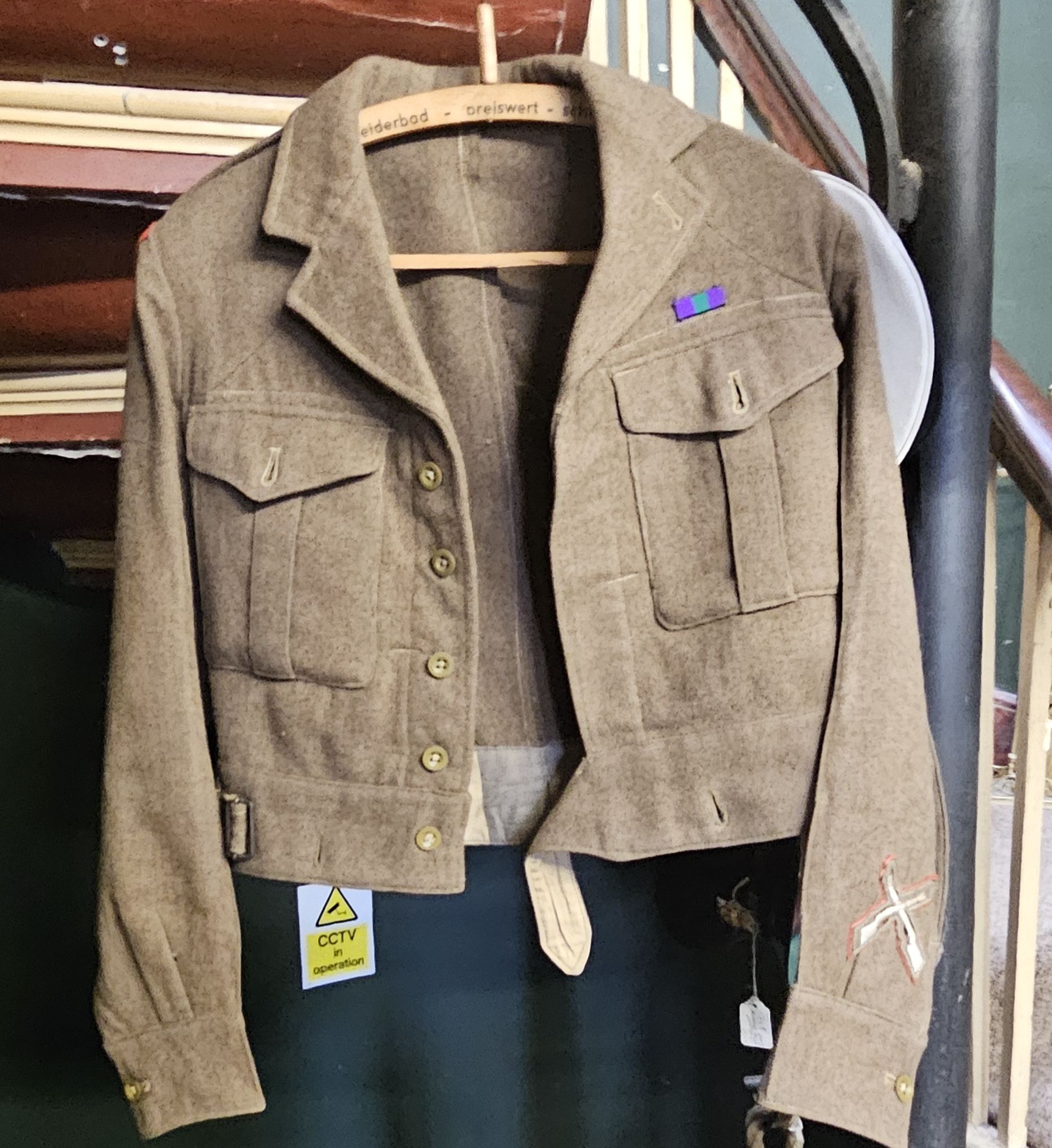 1949 Pattern Battledress Uniform Set (Buffs) Royal East Kent Regiment And GS Medal Named To PTE. M.J Button - Image 5