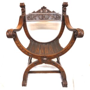 French, c1880 Savonarola Chair in Henry II Style