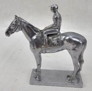 Art Deco Chromed Racehorse And Jockey Car Mascot By Louise Lejeune