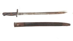 British, WW1, 1913 Pattern Bayonet, by Winchester (US Made), Dated Nov 1916, with Original Scabbard