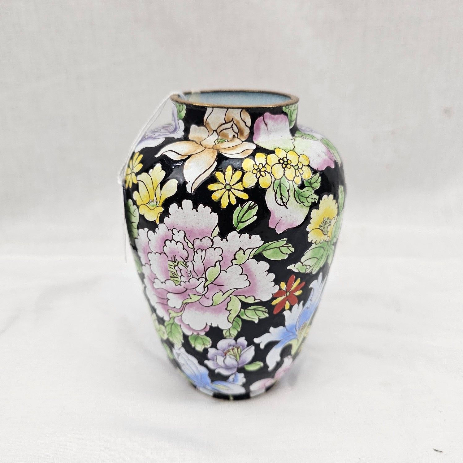 Chinese Floral Cloisonne Vase - Image 3