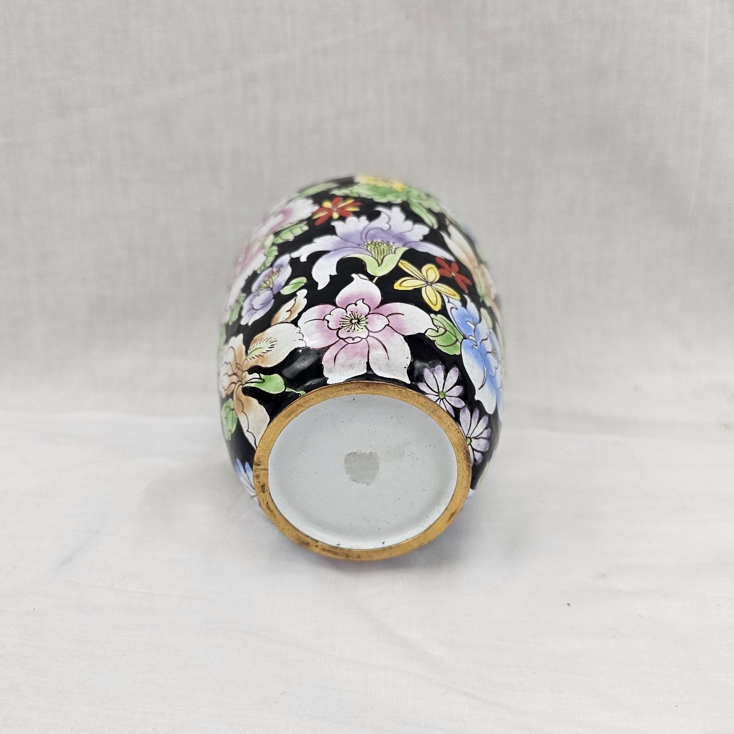 Chinese Floral Cloisonne Vase - Image 5