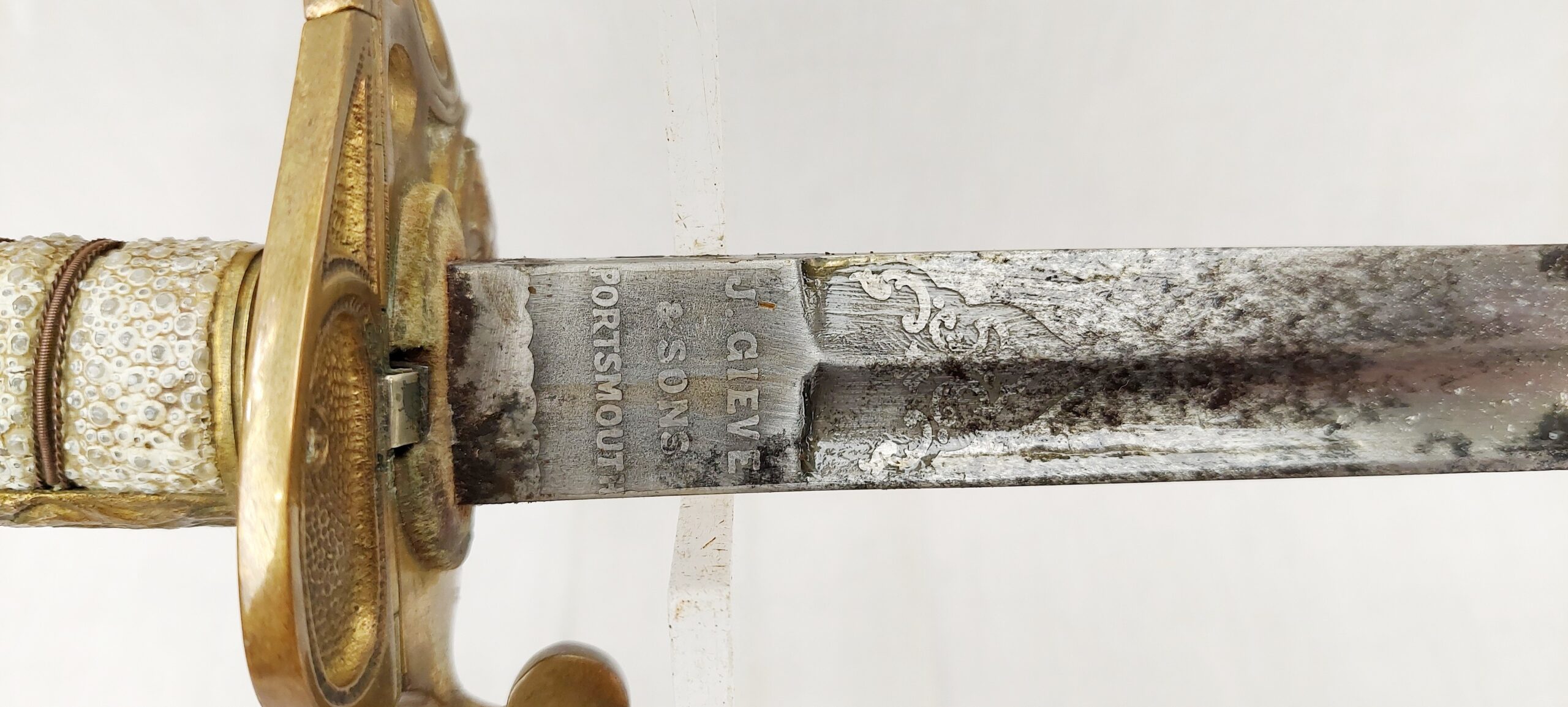 Early 20th Century British Royal Navy 1827 Pattern Sword By Gieve And Sons Of Portsmouth - Image 24