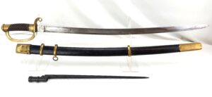 Imperial Russian, 1881 Pattern Dragoon Shashka, with Bayonet (Mosin Nagant Infantry Version), and Scabbard, Dated 1909, Unit Marked