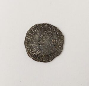 King Charles II Silver Threepence Coin With Crown Mark