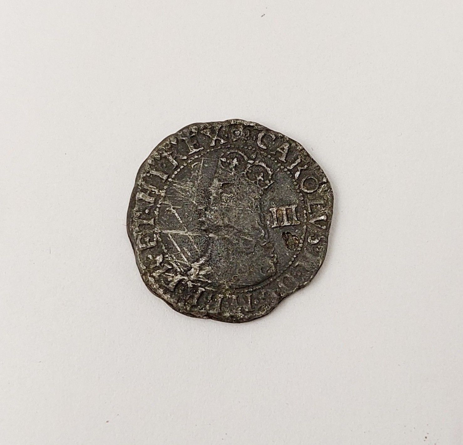 King Charles II Silver Threepence Coin With Crown Mark