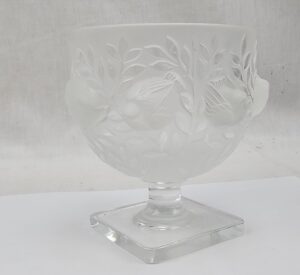 Lalique Opalescent And Clear Glass Elizabeth Goblet