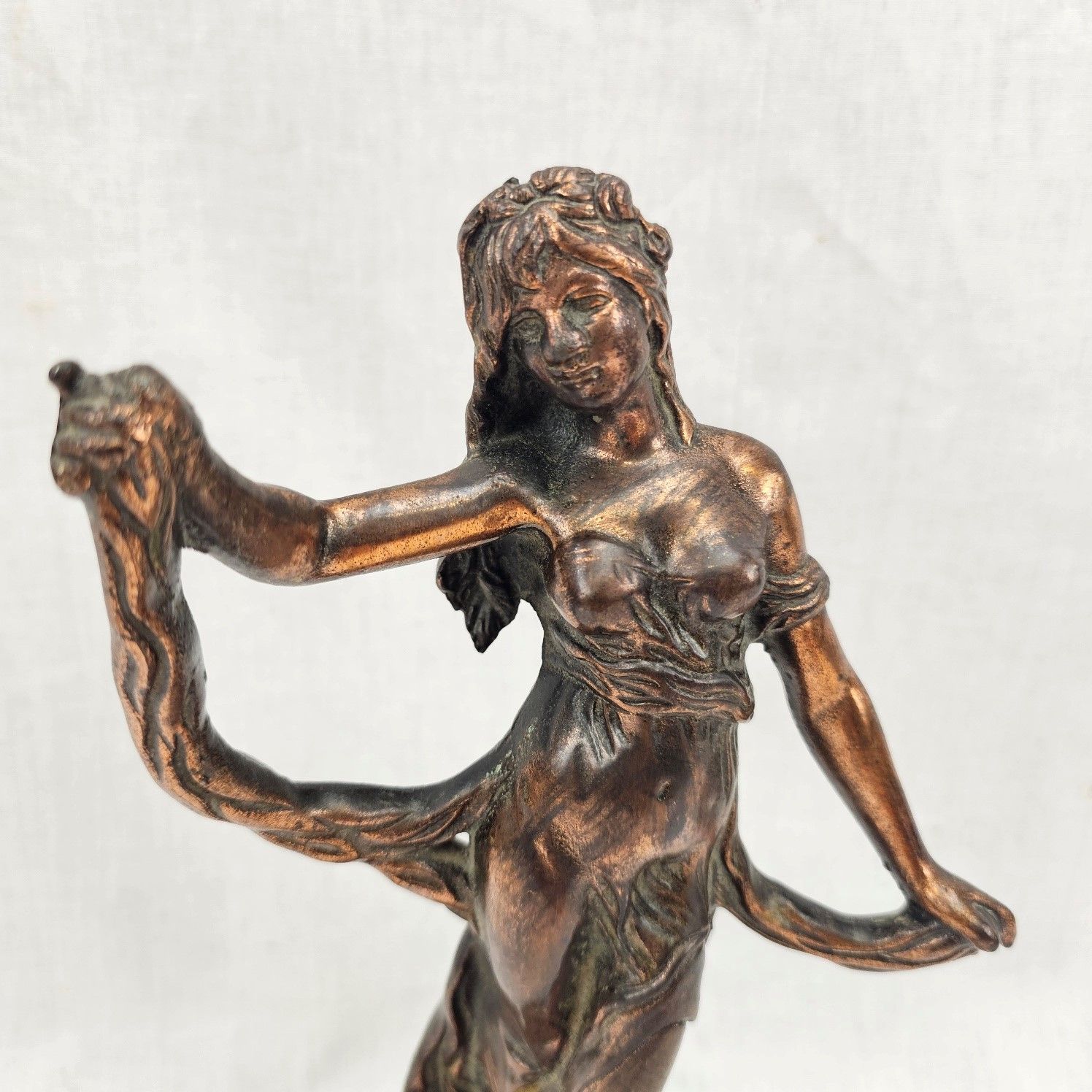 Late 19th Century Art Nouveau Bronze Figurine On Socule Base - Image 6
