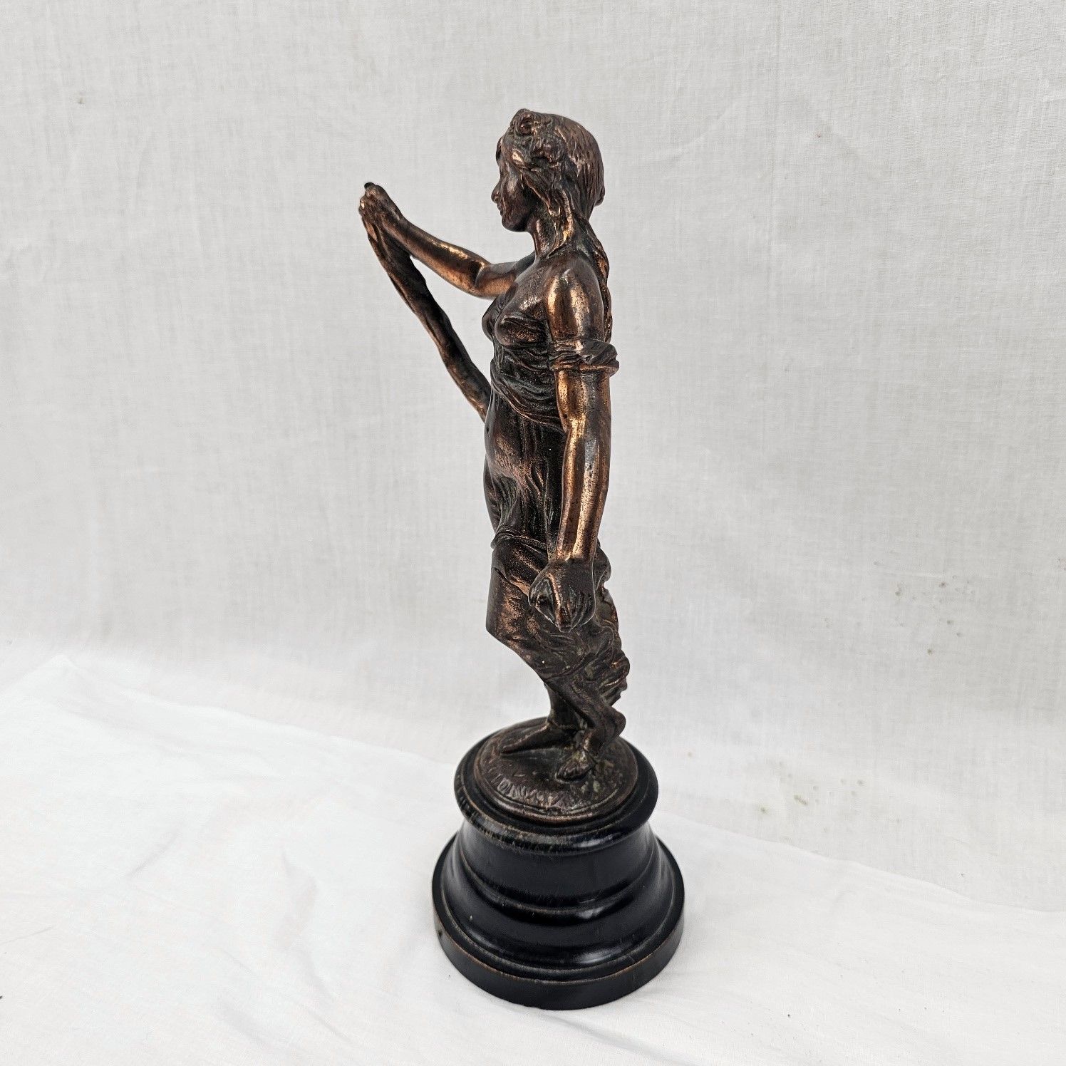 Late 19th Century Art Nouveau Bronze Figurine On Socule Base - Image 4