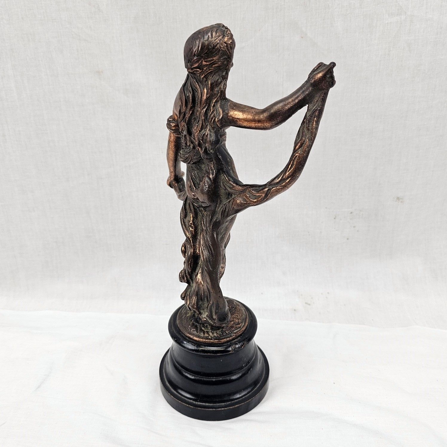 Late 19th Century Art Nouveau Bronze Figurine On Socule Base - Image 3