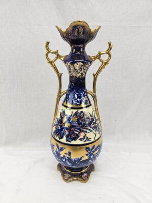 Lovely Late Victorian Thomas Forester And Sons Ltd Handpainted Gilt Vase