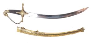 Rare European, Early 19th Century, Childs Mameluke Sword and Original Brass Scabbard