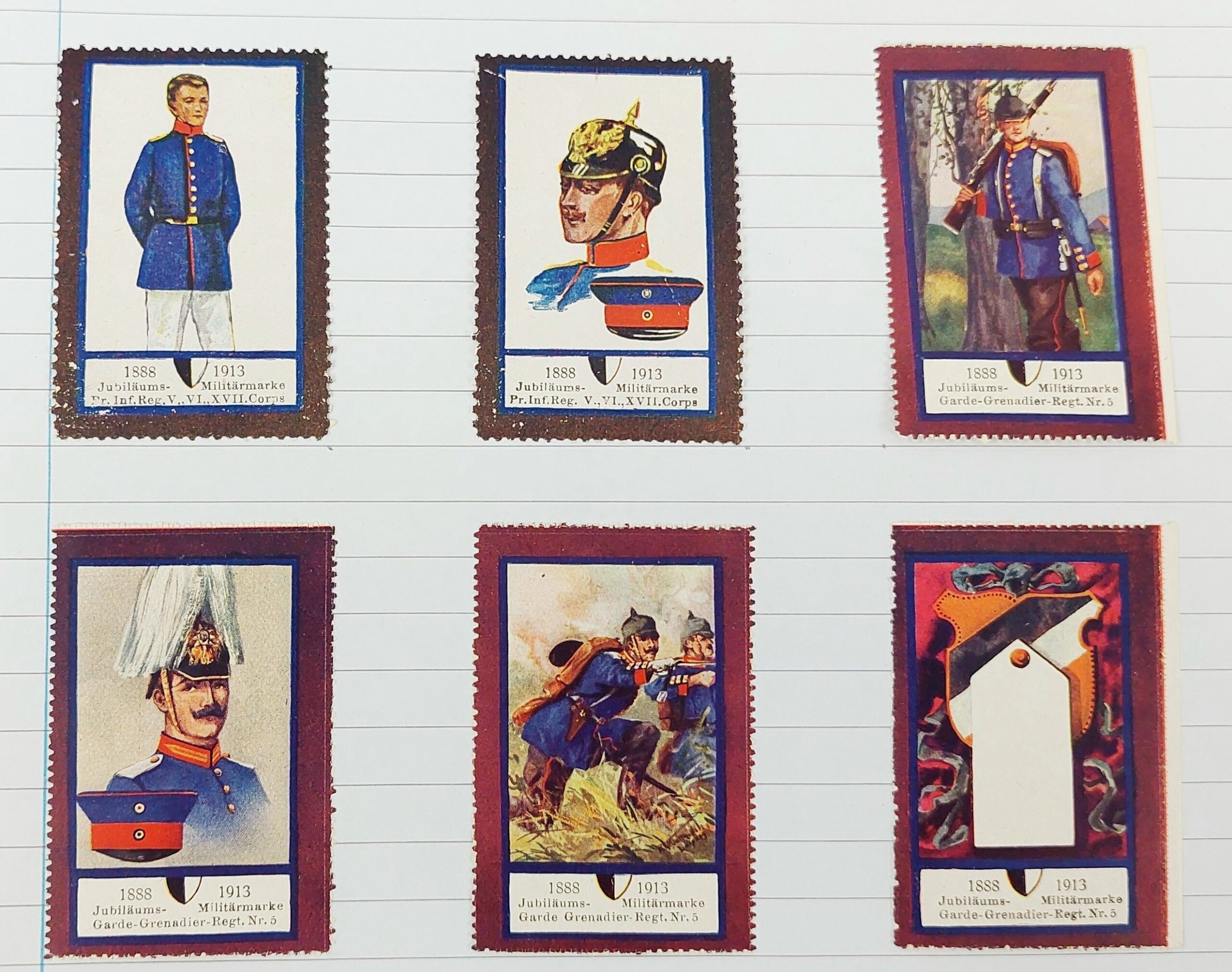 Set Of 18 WW1 Imperial German Postage Stamps Of Soldiers - Image 6