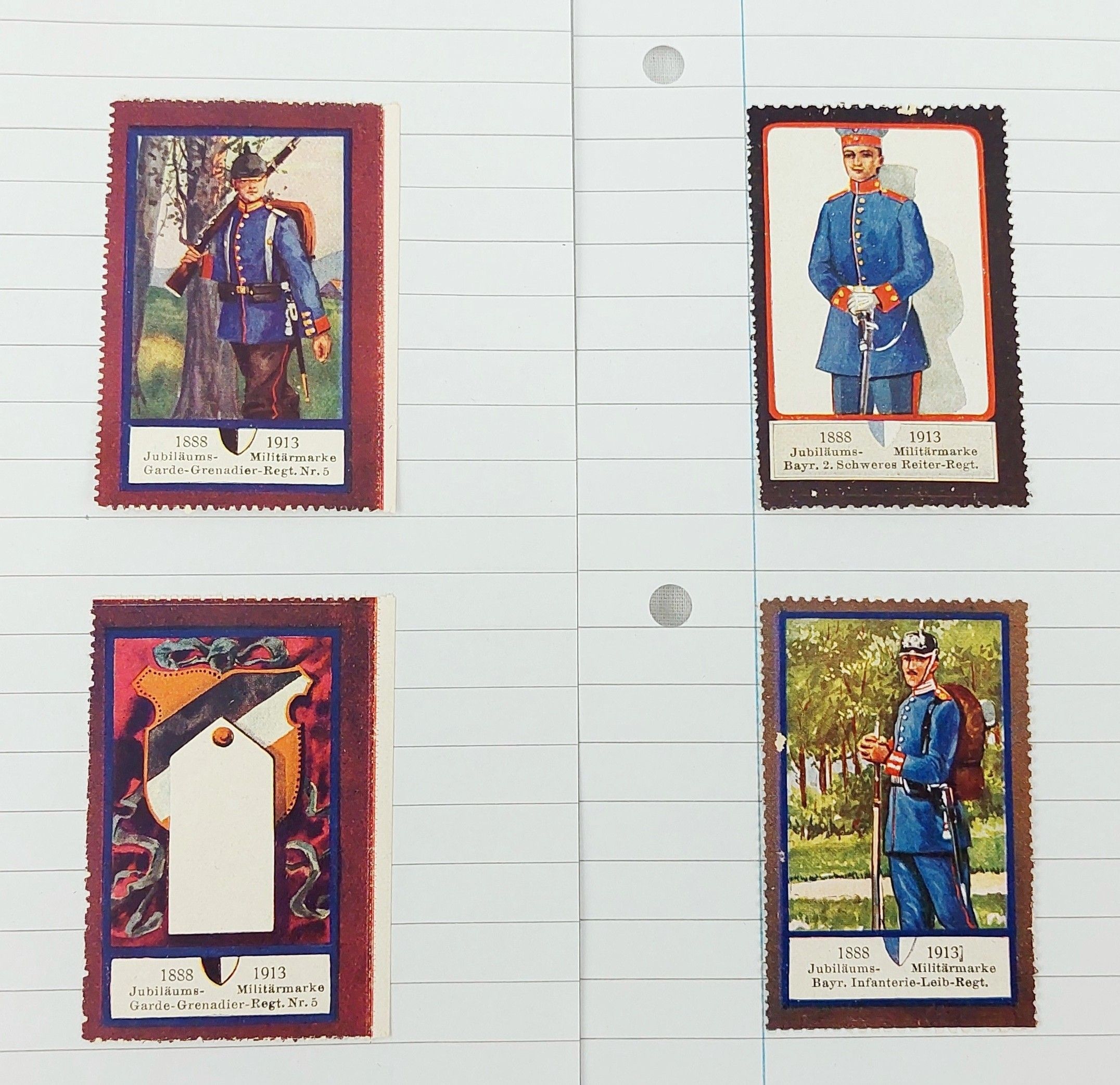 Set Of 18 WW1 Imperial German Postage Stamps Of Soldiers - Image 5