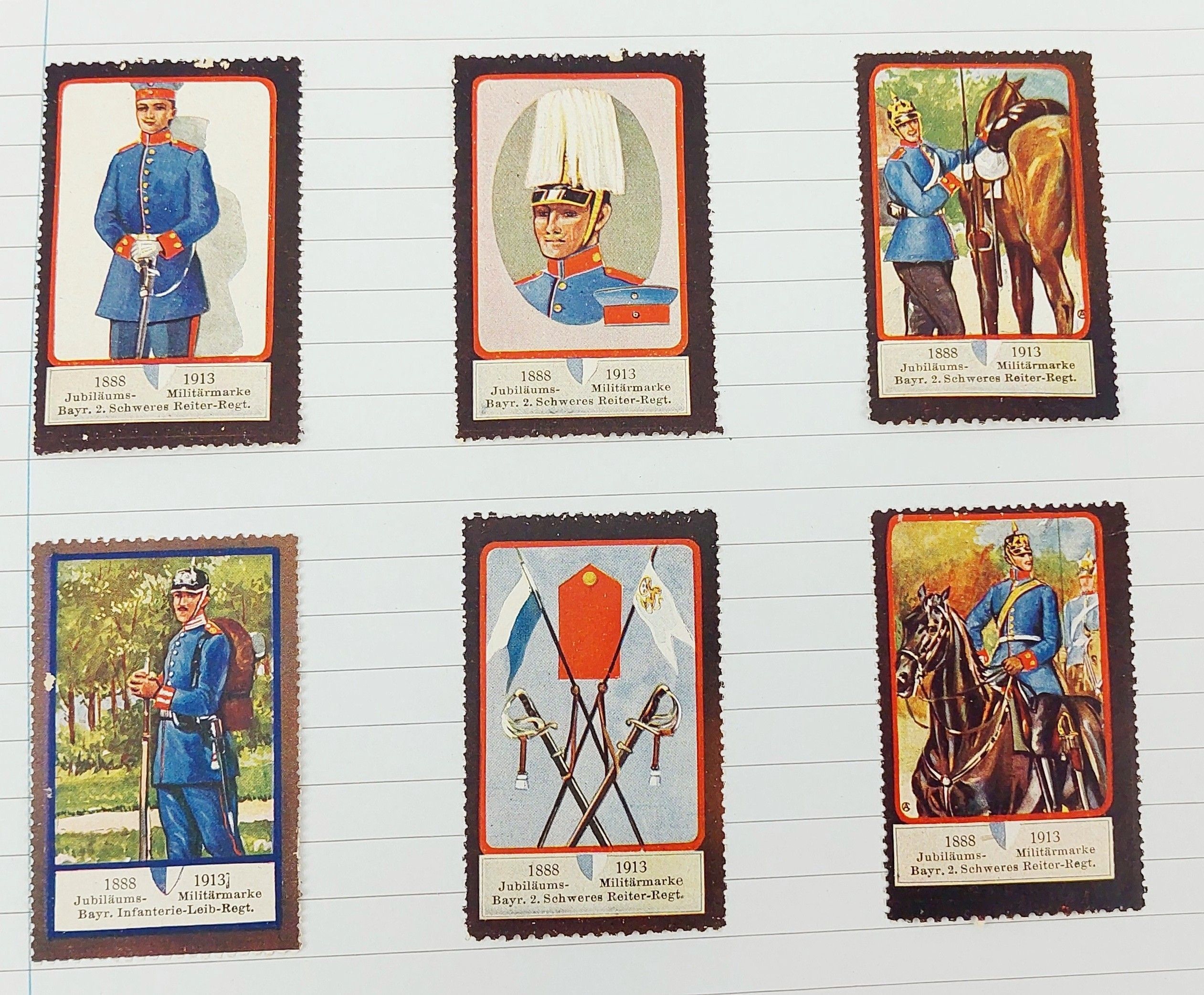 Set Of 18 WW1 Imperial German Postage Stamps Of Soldiers - Image 4