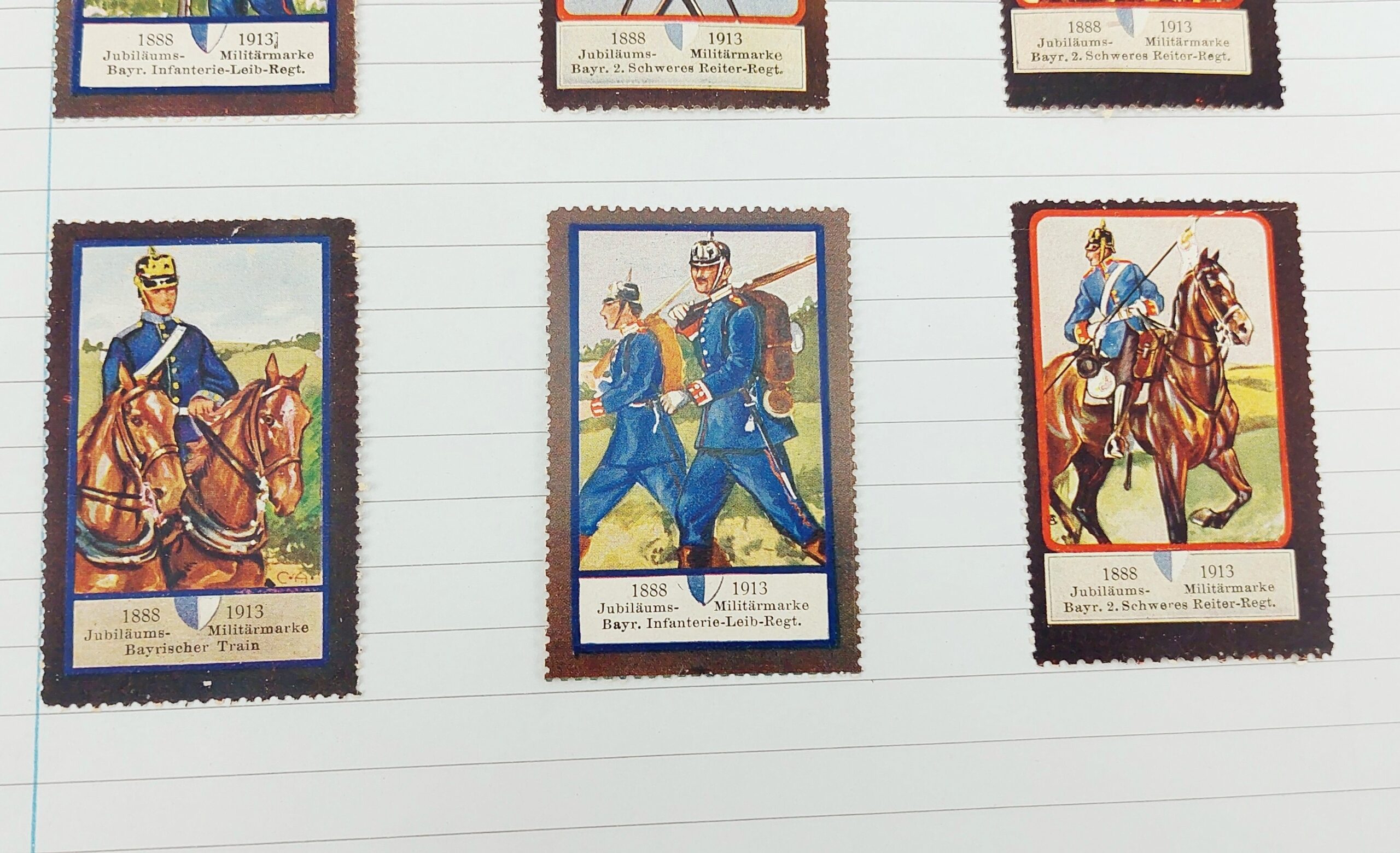 Set Of 18 WW1 Imperial German Postage Stamps Of Soldiers - Image 2