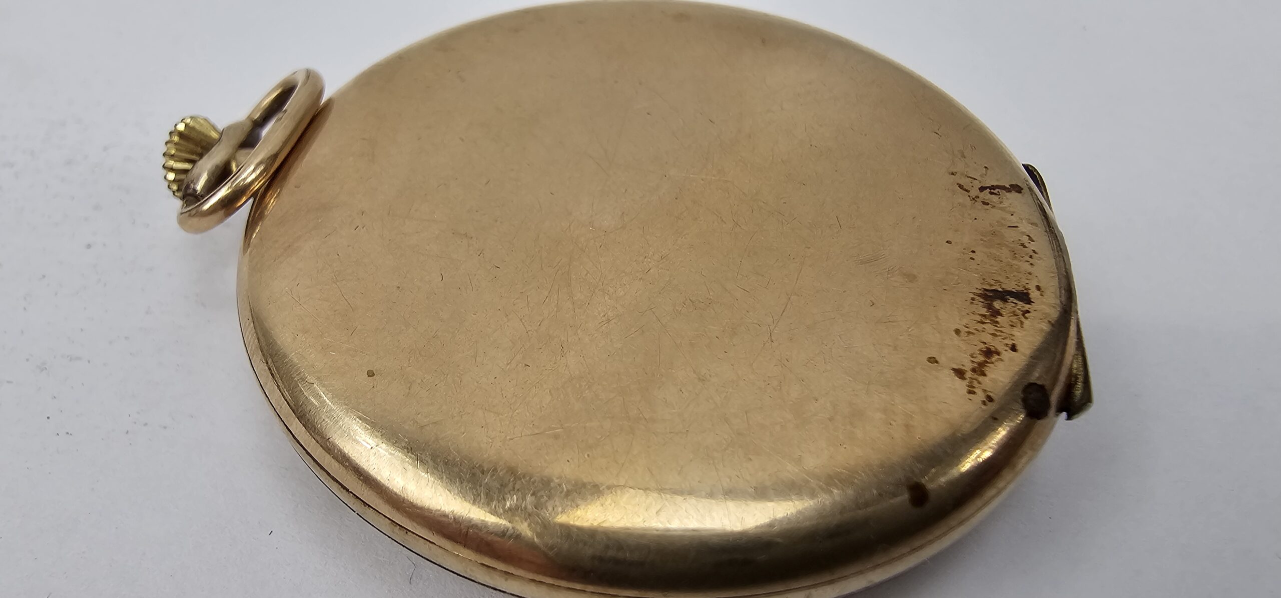Tempo Open Faced Top Wind Gold Plated Pocket Watch GWO - Image 6