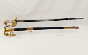 Victorian British Royal Navy 1827 Pattern Sword By Goldman Of Portsea With Scabbard And Knot