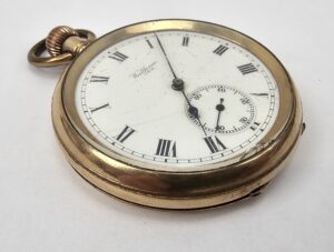 Waltham Open Face Top Wind Gold Plated Pocket Watch GWO