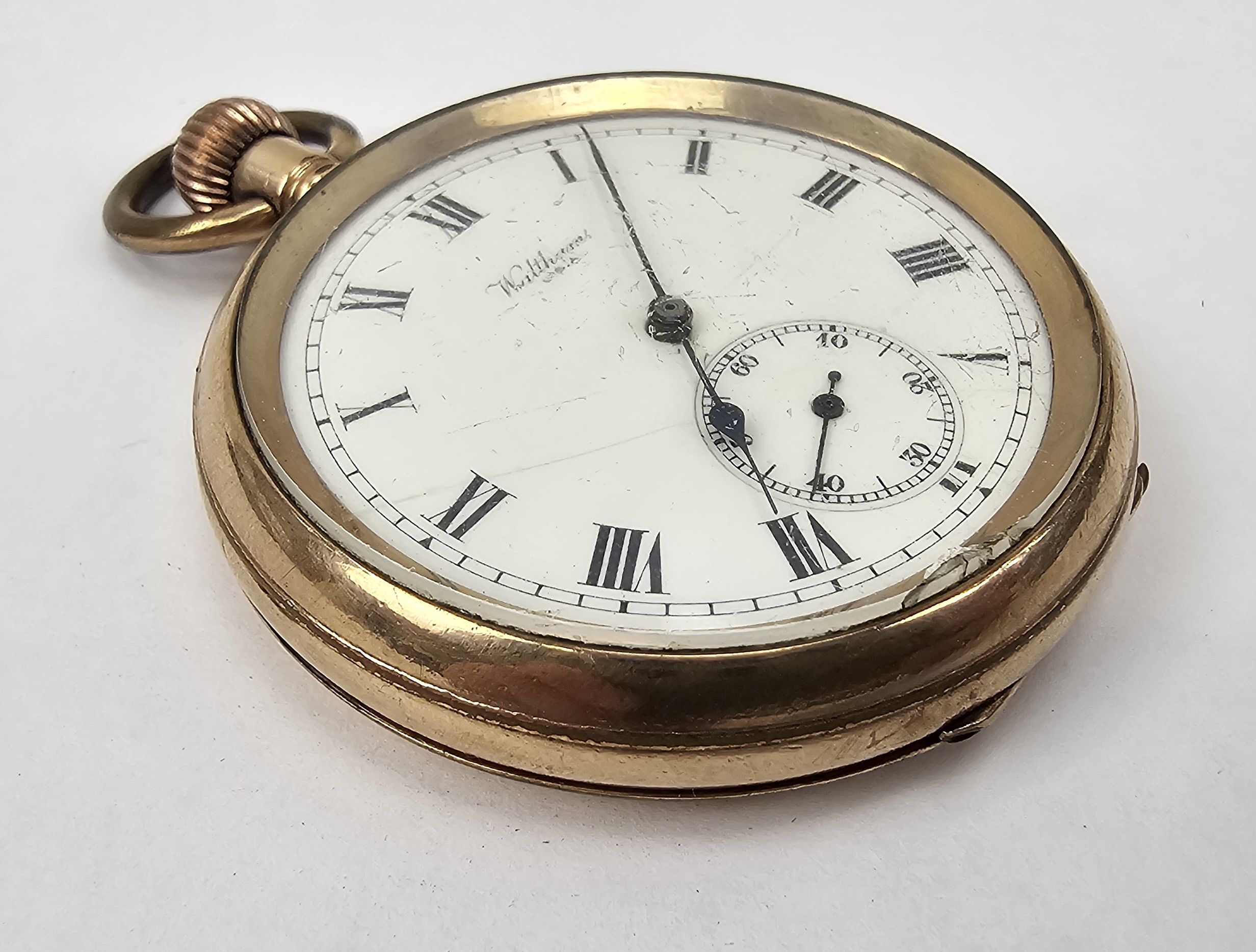 Waltham Open Face Top Wind Gold Plated Pocket Watch GWO