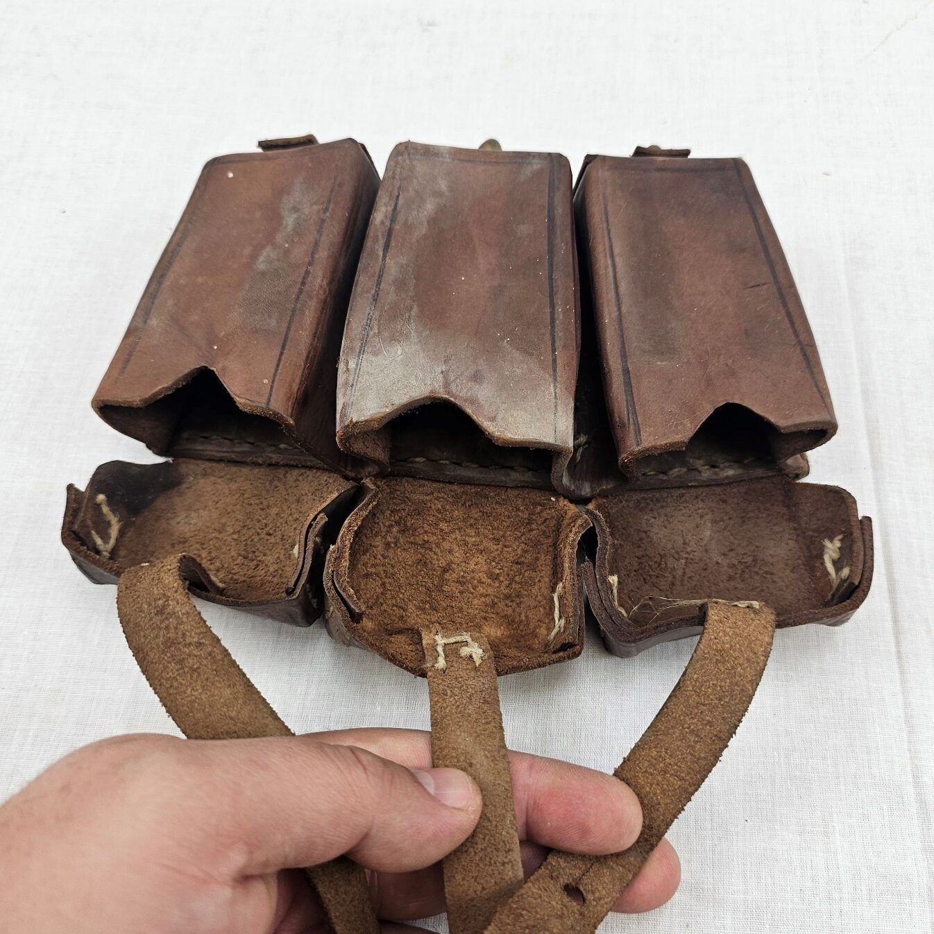 1909 Pattern Mauser Rifle Brown Leather Ammo Pouch - Image 7