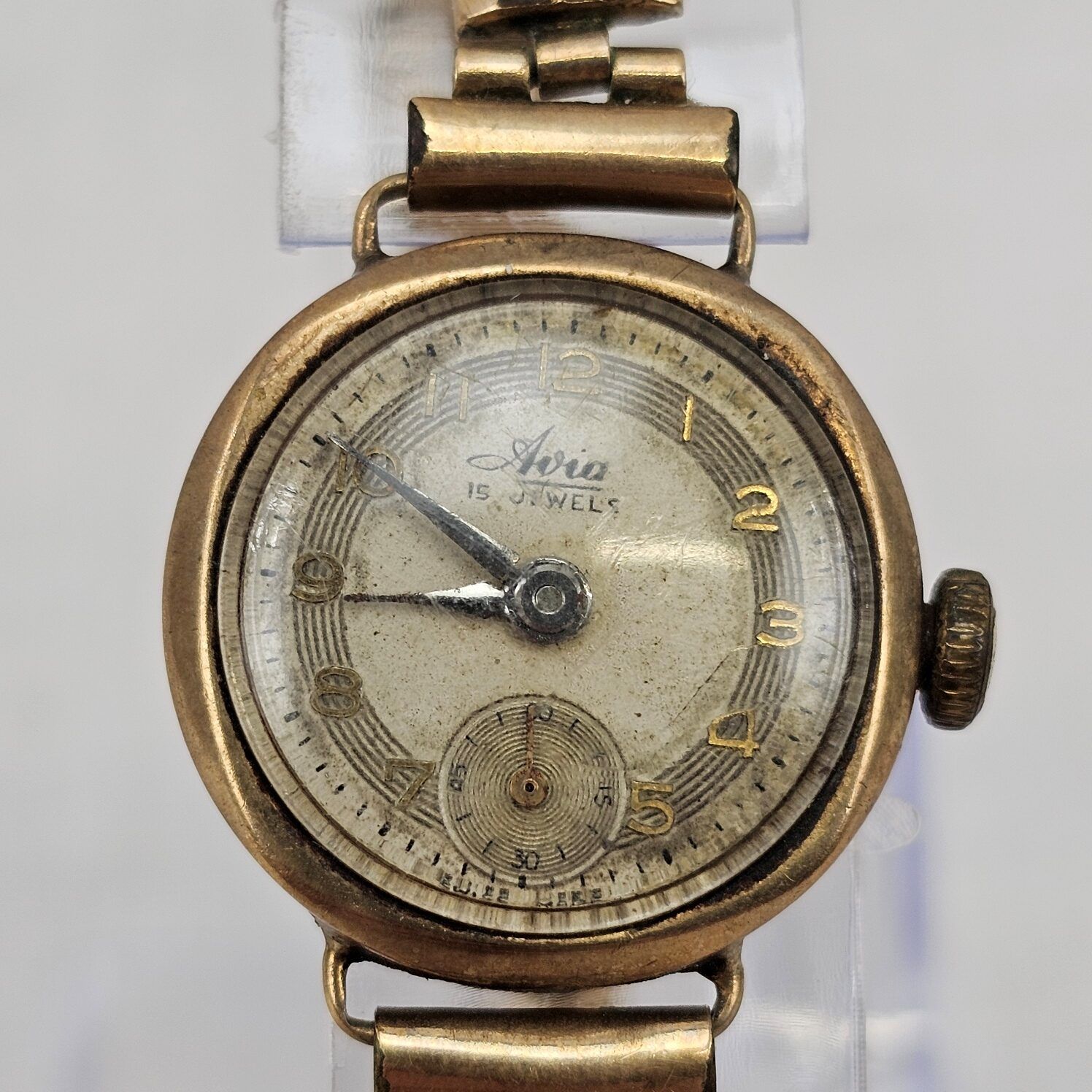 1925 G.W.O. Dated 9ct Gold Ladies Avia Wristwatch - Image 2