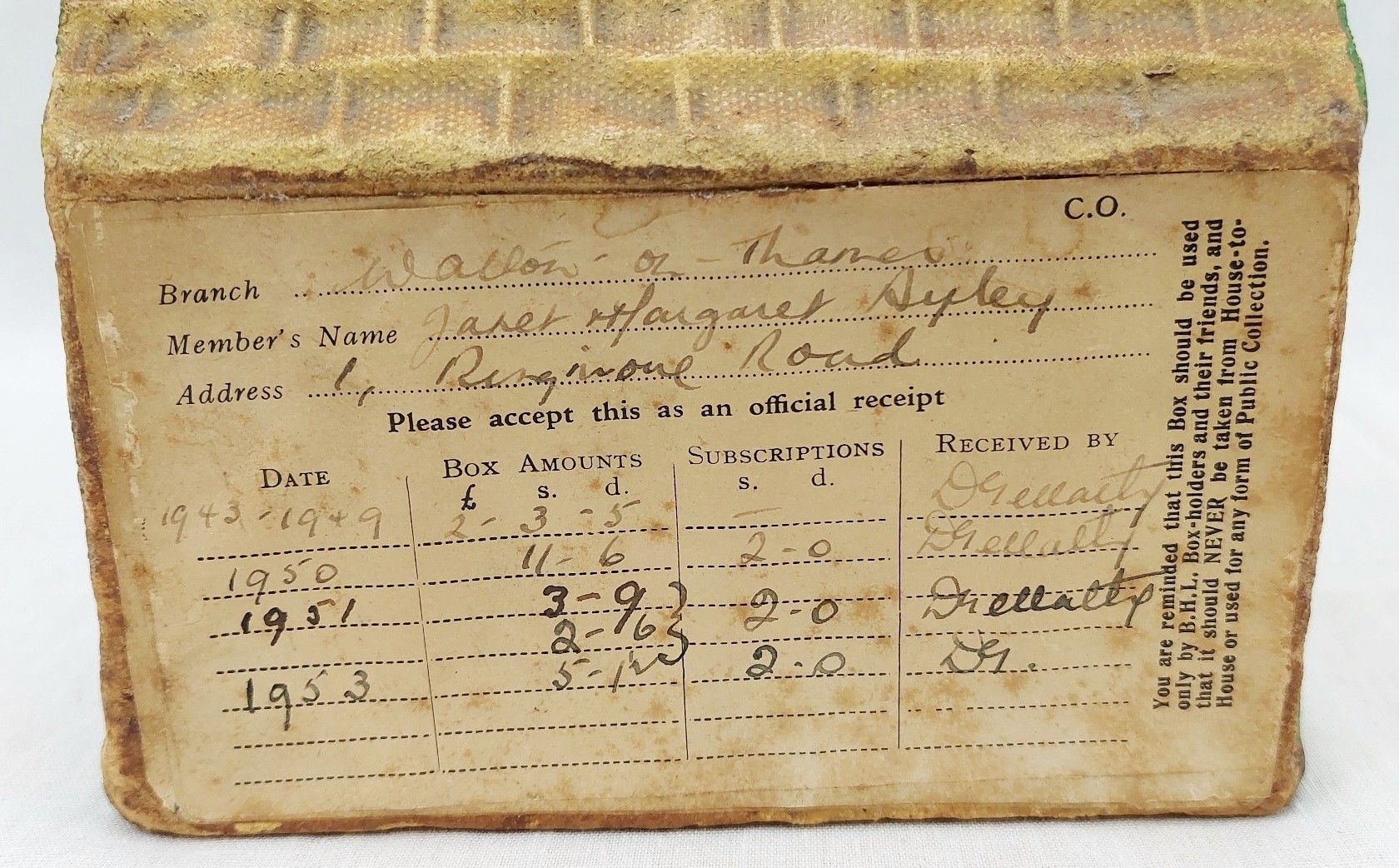 1930s Papier Mache Dr Barnados Home Cottage Collection Box - Image 7
