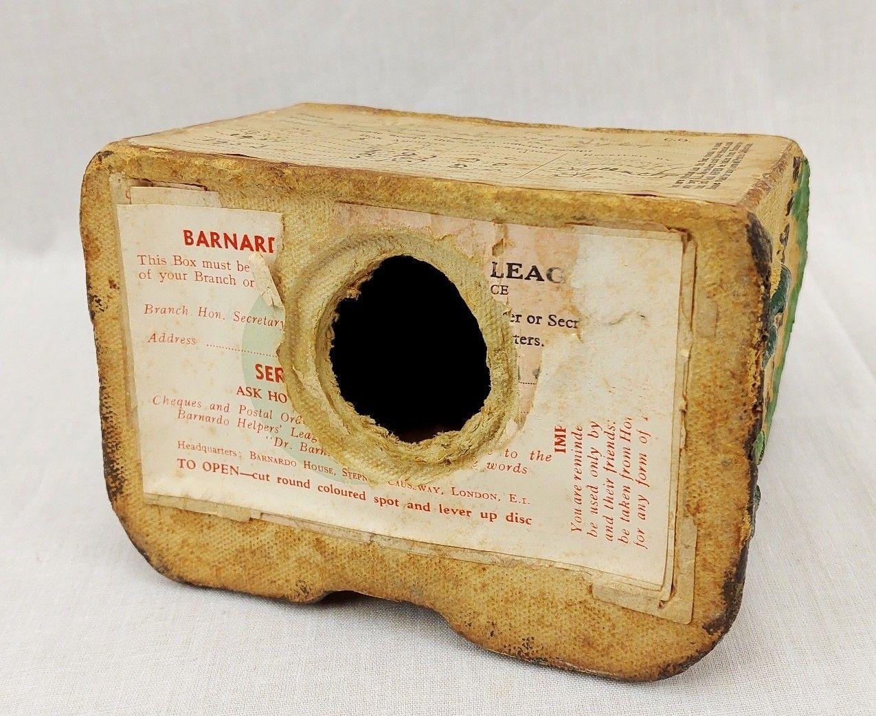 1930s Papier Mache Dr Barnados Home Cottage Collection Box - Image 6