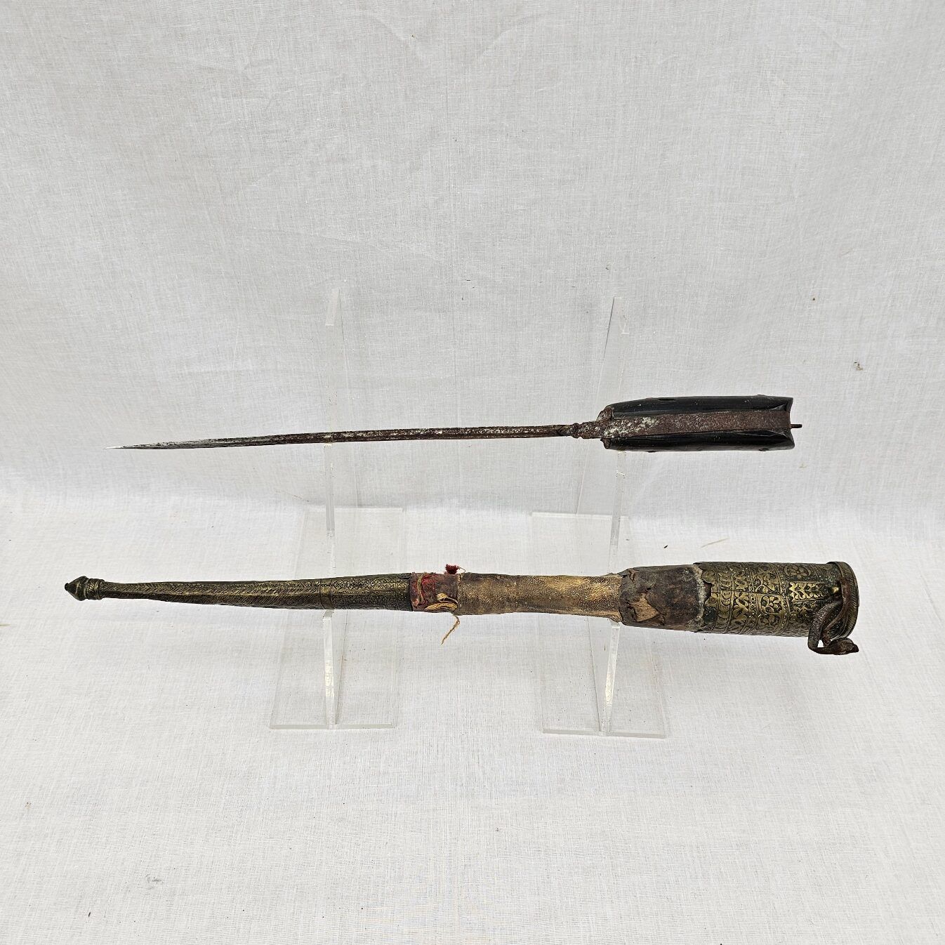 19th Century Indo-Persian/Afghan Choora Knife or Pesh-Kabz Dagger and Scabard - Image 12