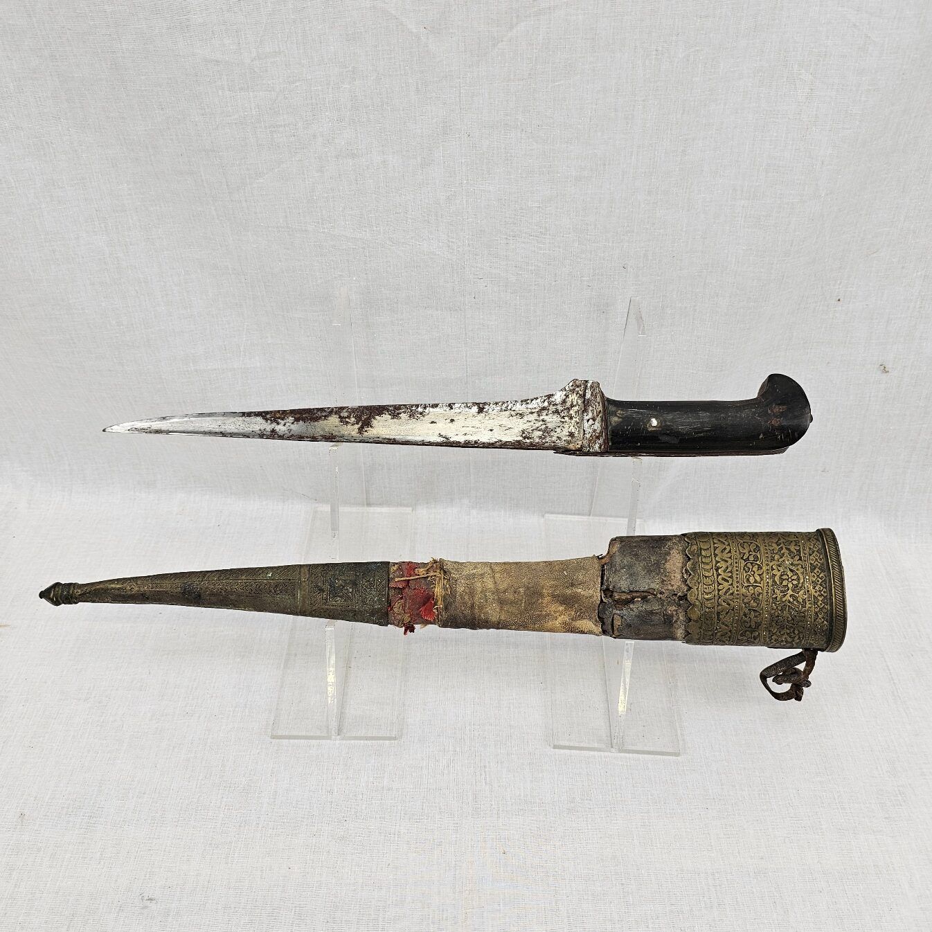 19th Century Indo-Persian/Afghan Choora Knife or Pesh-Kabz Dagger and Scabard