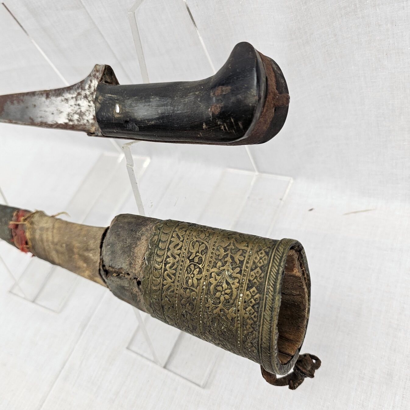 19th Century Indo-Persian/Afghan Choora Knife or Pesh-Kabz Dagger and Scabard - Image 4