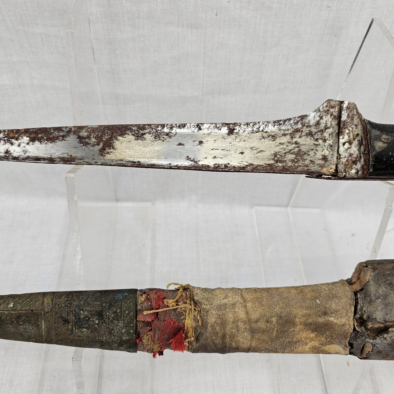 19th Century Indo-Persian/Afghan Choora Knife or Pesh-Kabz Dagger and Scabard - Image 5