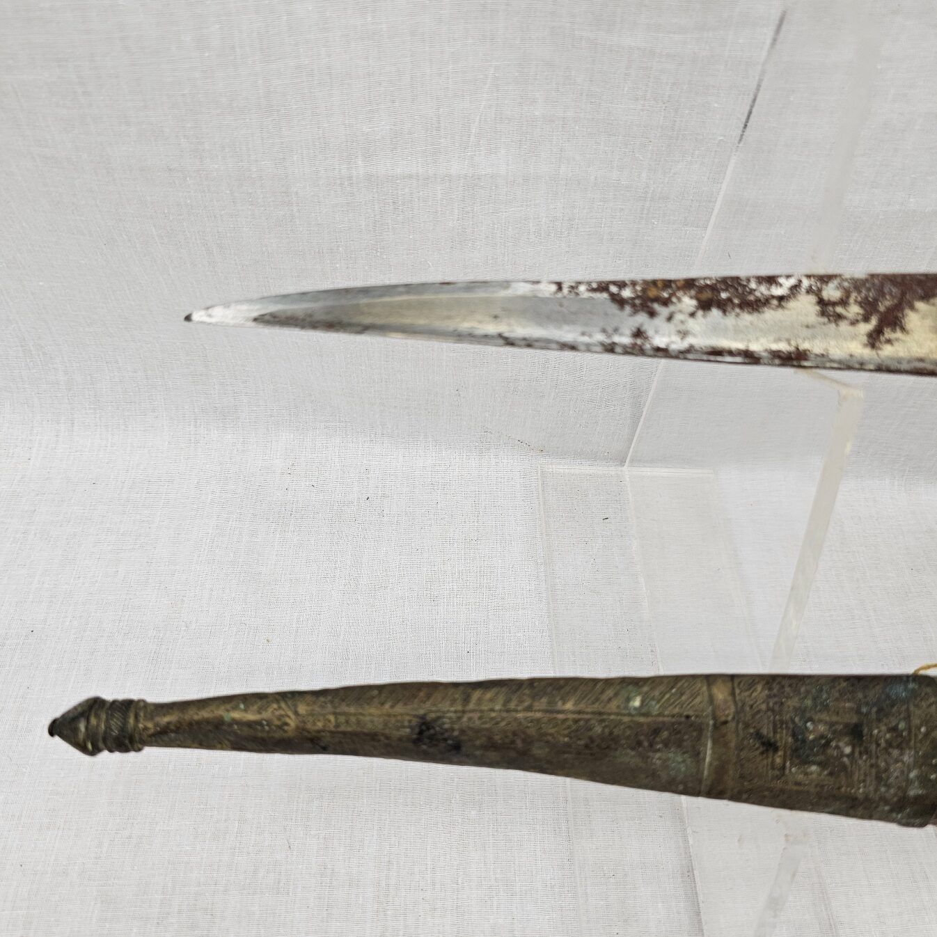 19th Century Indo-Persian/Afghan Choora Knife or Pesh-Kabz Dagger and Scabard - Image 6