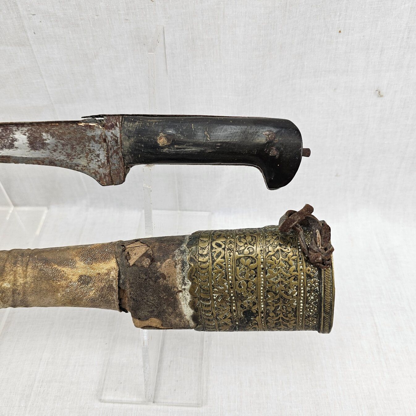 19th Century Indo-Persian/Afghan Choora Knife or Pesh-Kabz Dagger and Scabard - Image 9
