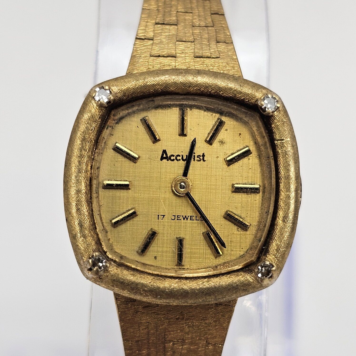 9ct Yellow Gold & Diamond Ladies Accurist Wrist Watch c1979 - Image 3